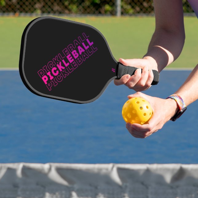 Rosa und Lila schwarzes Pickleball Pickleball Schläger (InSitu)