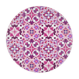 Rosa und Lila spanische Fliesen Schneidebrett