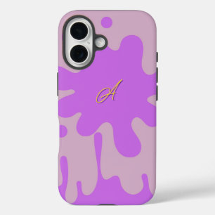 Rosa und Lila Splash-Thema iPhone 16 Hülle