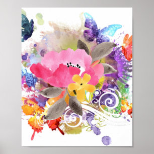 Rosa und lila Spritze Poster
