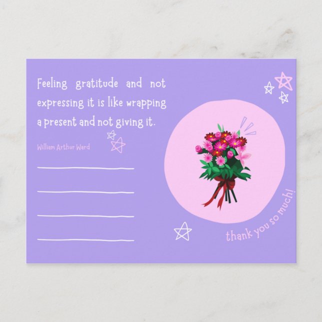 Rosa und Lila Stars handgefertigt Niedliches persö Postkarte (Vorderseite)