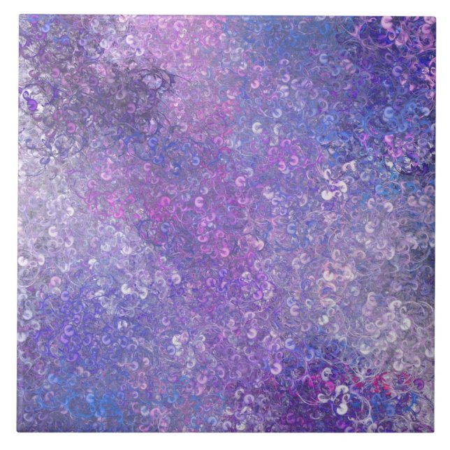 Rosa und lila Strass-Bling  Fliese (Vorderseite)