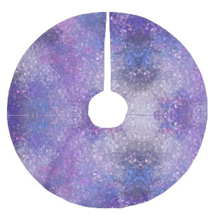 Rosa und lila Strass-Bling Polyester Weihnachtsbaumdecke