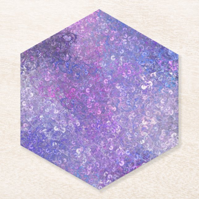 Rosa und lila Strass-Bling  Untersetzer (Vorderseite)