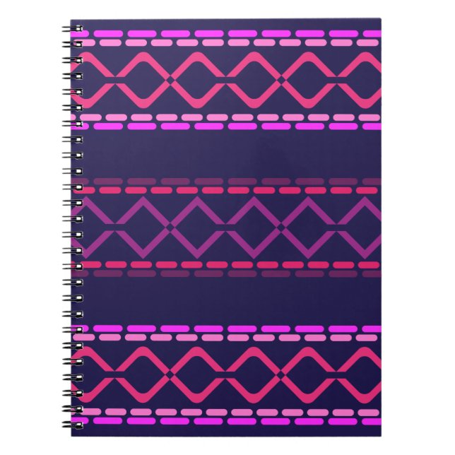 Rosa und Lila Tribal Nahtloses Muster Notizblock (Vorderseite)