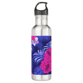 Rosa und Lila tropisch - Ein helles Design für Hib Edelstahlflasche