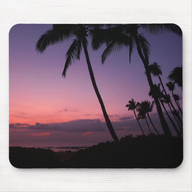 Rosa und lila tropisches Sonnenuntergang mousepad (Vorne)
