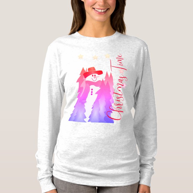 Rosa und Lila Urlaubsgestaltung T-Shirt (Vorderseite)