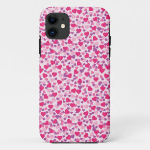 Rosa und lila Valentinsherzen iPhone 11 Hülle