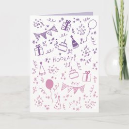 Rosa und Lila Weihnachtskarte Karte