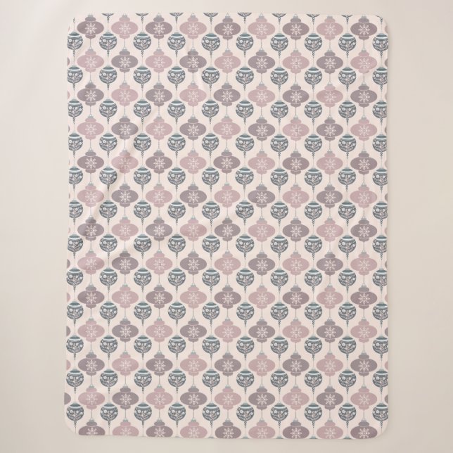 Rosa und Lila Weihnachtsschmuck Sherpa Blanket Sherpadecke (Vorderseite)