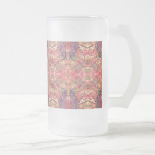Rosa und lila Wiederholungsmuster Mattglas Bierglas
