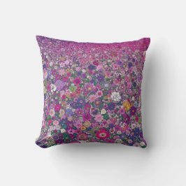 Rosa und Lila Wildblume Kissen