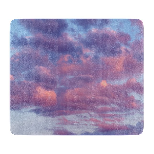 Rosa und Lila Wolken Schneidebrett (Vorderseite)