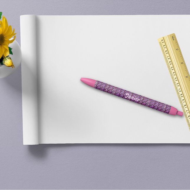 Rosa und Lila Zebrta Streifen, Personalisiert Kugelschreiber (Von Creator hochgeladen)