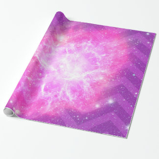 Rosa und lila Zickzack Galaxie-Verpackungs-Papier Geschenkpapier