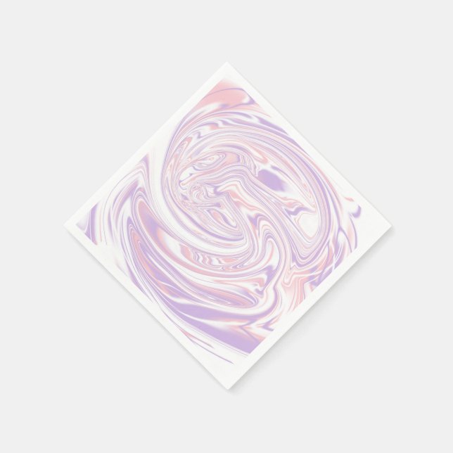 Rosa und Lilac Moderne Marmorstraßen Serviette (Ecke)