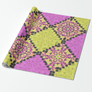 Rosa und Limon , Patchwork Geschenkpapier