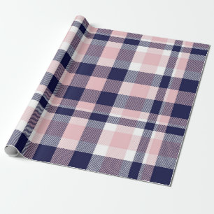 Rosa und Marineinfanterie Kariert, kariert, nahtlo Geschenkpapier