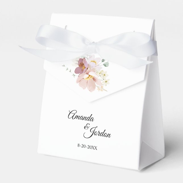 Rosa und Mauve Vintage Blumenzelt Geschenkschachtel (Vorderseite)