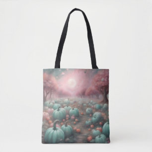 Rosa und Mint Pastell-Kürbisfeld Halloween 2026 Tasche