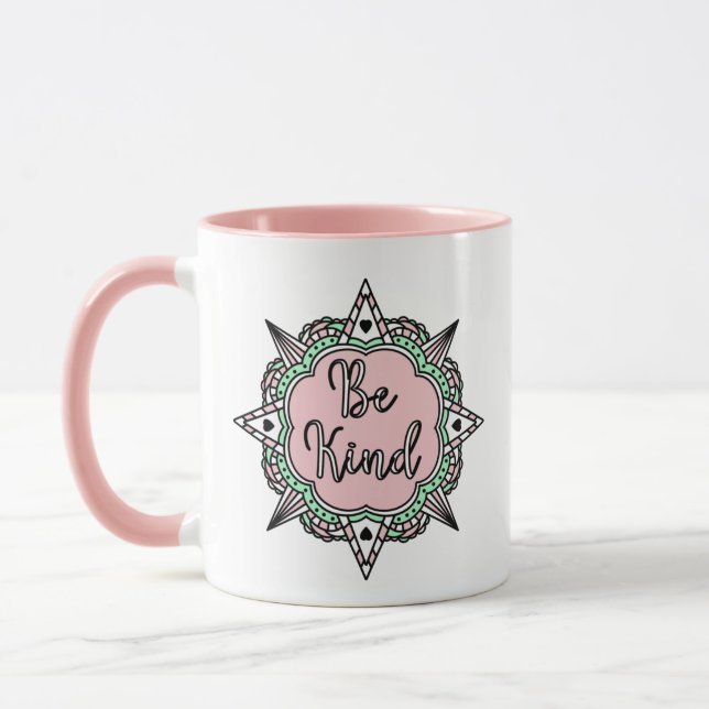 Rosa und Minzgrün sind nett Tasse (Links)