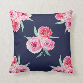 Rosa und narbenblaue Blumenkissen Kissen