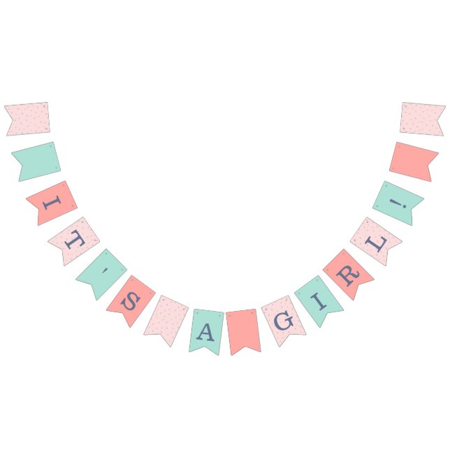 Rosa und Navy-Baby-Dusche Wimpelkette (Alle)
