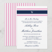 Rosa und Navy Blau | Monogramm-Hochzeit