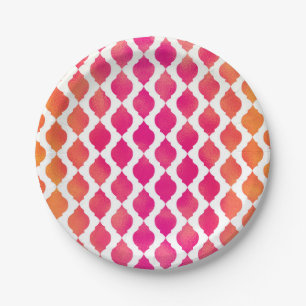 Rosa und orange arabische marokkanische Glam-Party Pappteller
