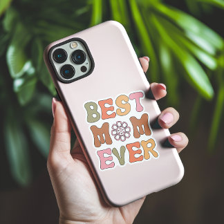 Rosa und orange Beste Mama je Vinyl Sticker
