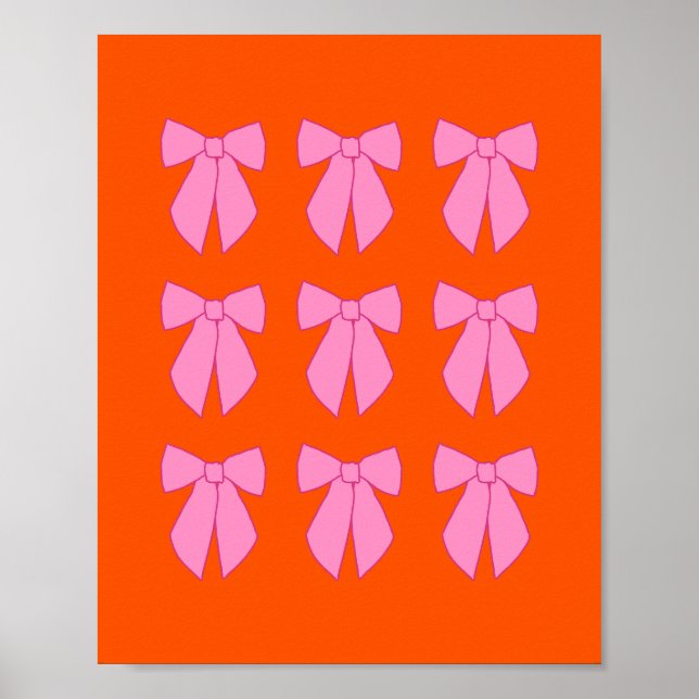Rosa und orange Bogen Coquette Poster (Vorne)
