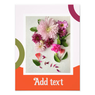 Rosa und orange florale Kunst Fotodruck