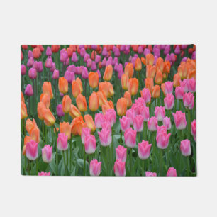 Rosa und orange Frühlingstulpen Fußmatte