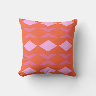 Rosa und orange geometrisches modernes Quilt-Desig Kissen