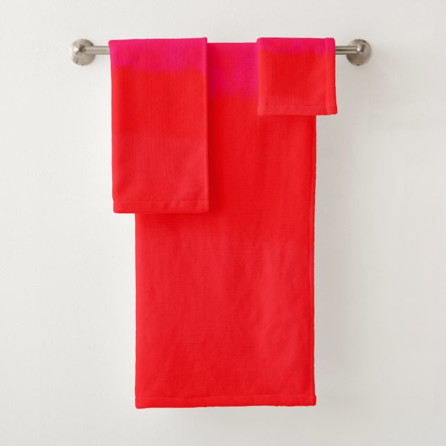 Rosa und orange glänzende Farbe Badhandtuch Set (Insitu)