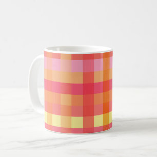 Rosa und orange kariert kaffeetasse