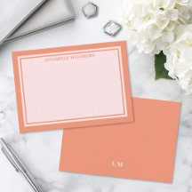Rosa und Orange Minimalistisches Monogramm
