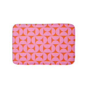Rosa und orange Mitte des Jahrhunderts Modernes Mu Badematte