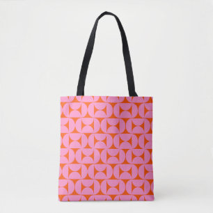 Rosa und orange Mitte des Jahrhunderts Modernes Mu Tasche