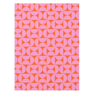 Rosa und orange Mitte des Jahrhunderts Modernes Mu Tischdecke