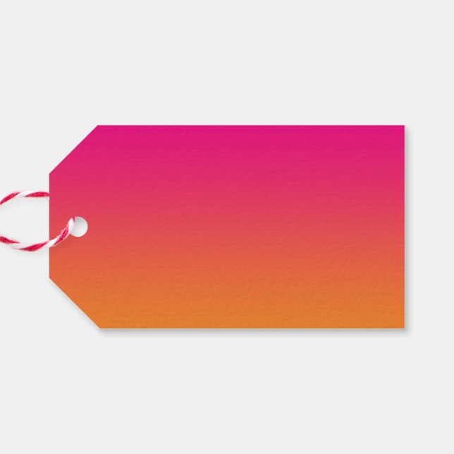 Rosa und Orange Ombre Geschenkanhänger (Rückseite Horizontal)
