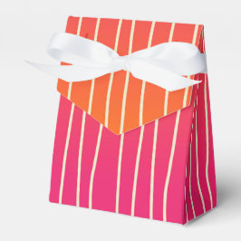 Rosa und Orange Ombre mit Begie Stripes Muster Geschenkschachtel