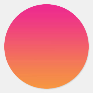 Rosa und Orange Ombre Runder Aufkleber