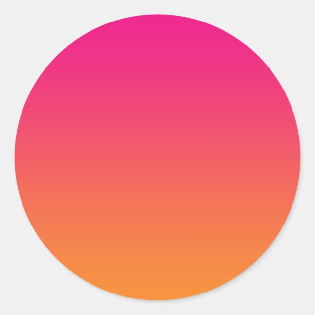 Rosa und Orange Ombre Runder Aufkleber (Vorderseite)