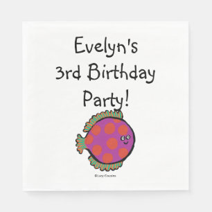 Rosa und Orange Polka-Dot-Fisch Serviette