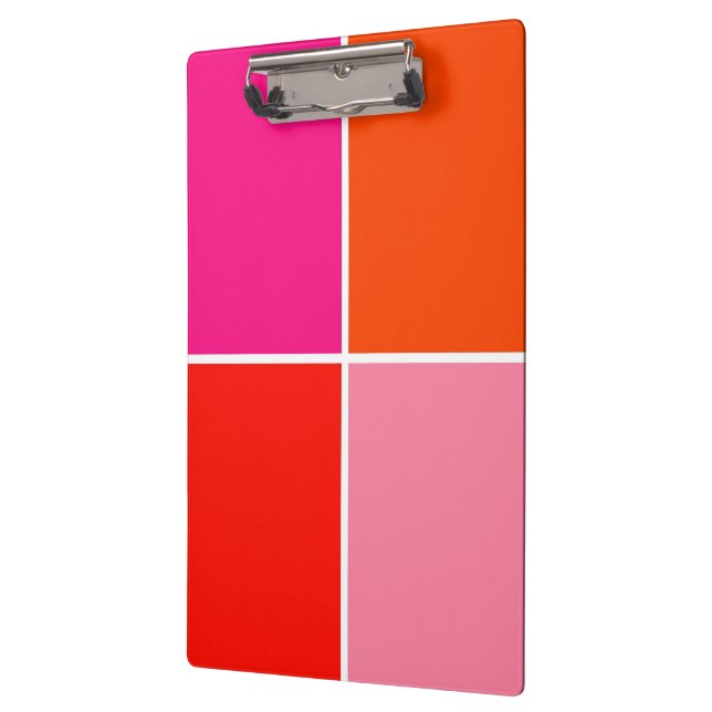 Rosa und orange Quadrate Klemmbrett (Links)