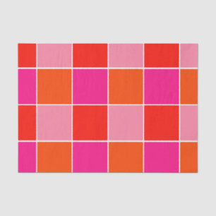 Rosa und orange Quadrate Seidenpapier