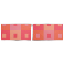Rosa und orange Rechtecke Kissenbezug