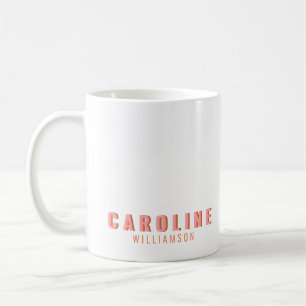 Rosa und Orange Retro-Typografie Kreative Moderne Kaffeetasse